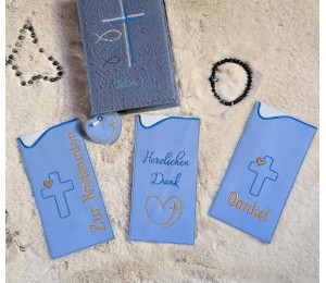 Stickserie - ITH Christliche Motive 13x Schokohülle 2x Anhänger Danke